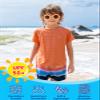 Angel season Boys Rash Guard Swim Shirt Short Sleeve UPF 50+ for Toddler Kids Teens Swimwear Rashguard Quick Dry, Size 11-12 Years, Orange view 2