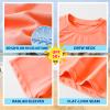 Angel season Boys Rash Guard Swim Shirt Short Sleeve UPF 50+ for Toddler Kids Teens Swimwear Rashguard Quick Dry, Size 11-12 Years, Orange view 4