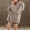 Linjinx Kids Girls Fur Fleece Zip Up Hooded Jacket Coat Winter Warm Cartoon Hoodie Sweater Outwear Grey 10 Years view 2