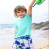 Angel season Boys Rash Guard Swim Shirt Short Sleeve UPF 50+ for Toddler Kids Teens Swimwear Rashguard Quick Dry, Size 9-10 Years, Mint Green view 3