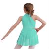 JEATHA Kids Girls Rhinestone Sleeveless Mock Neck Roller Skating Dress Gymnastic Leotard Ballet Dance Costume Mint Green B 16 view 2