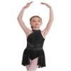 JEATHA Kids Girls Rhinestone Sleeveless Mock Neck Roller Skating Dress Gymnastic Leotard Ballet Dance Costume Black B 14 view 1