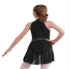 JEATHA Kids Girls Rhinestone Sleeveless Mock Neck Roller Skating Dress Gymnastic Leotard Ballet Dance Costume Black B 14 view 2