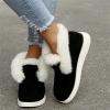Ladmiple Boots For Women Black And White Womens Snow Boots Winter Shoes with Fur Lined Warm Slip On Ankle Booties Comfortable Outdoor Anti Slip Walking Shoes view 4