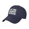 Ask Me About Jesus Casual Baseball Cap Unisex Comfortable Sports Hat Navy Blue Outdoor Uv Protection Sun Hats view 1