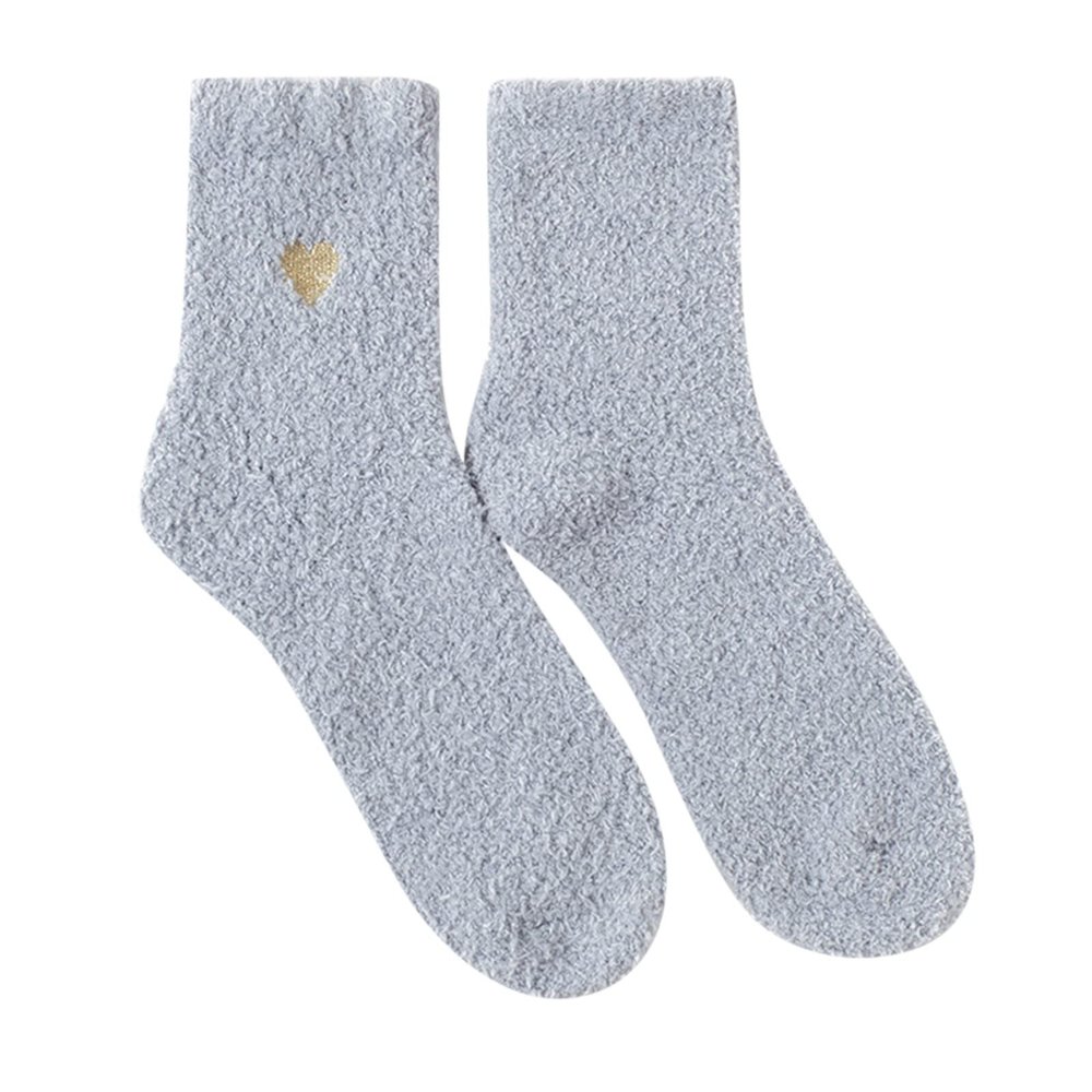 2Pairs Women Wool Socks - Thick Knit Warm Winter Cozy Comfy Gifts for Women (Grey, One Size)