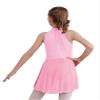 JEATHA Kids Girls Rhinestone Sleeveless Mock Neck Roller Skating Dress Gymnastic Leotard Ballet Dance Costume Pink B 14 view 2