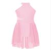 JEATHA Kids Girls Rhinestone Sleeveless Mock Neck Roller Skating Dress Gymnastic Leotard Ballet Dance Costume Pink B 16 view 3
