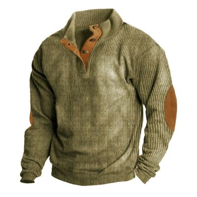 QWENTMTNTY Mens Winter Sweater Mens Quarter Zip Pullover Sweater Men Pullover Mens Big and Tall Shawl Collar Sweater Men Cashmere Sweater Mens B-Khaki