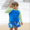 Angel season Boys Rash Guard Swim Shirt Long Sleeve Rashguard for Toddler Kids UPF 50+ Swimwear Bright Blue 3T view 3