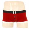 TiaoBug Men's Christmas Lingerie Set 2PCS Red Boxers Holiday Briefs Underwear With Hat Santa Outfits Red 3X-Large view 4