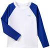Angel season Boys Rash Guard Swim Shirt Long Sleeve Rashguard for Toddler Kids UPF 50+ Swimwear White Blue 3T view 1