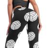 Black and White Volleyball Balls Workout Leggings for Women High Waisted Tummy Control Yoga Pants Soft Biker Pants M view 2