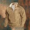 QWENTMTNTY Mens Corduroy Shirt Long Sleeve Casual Pullover Outdoor Clothing Sueter para Hombres Sudaderas para Hombre Conjunto Deportivo para Hombre Pantalones E-Khaki view 2