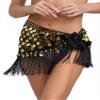 YiZYiF Women's Belly Dance Hip Scarf Gold Coins Belly Dance Costume Skirt Wrap Belt Festival Bottoms Sequin BGold A One Size view 2