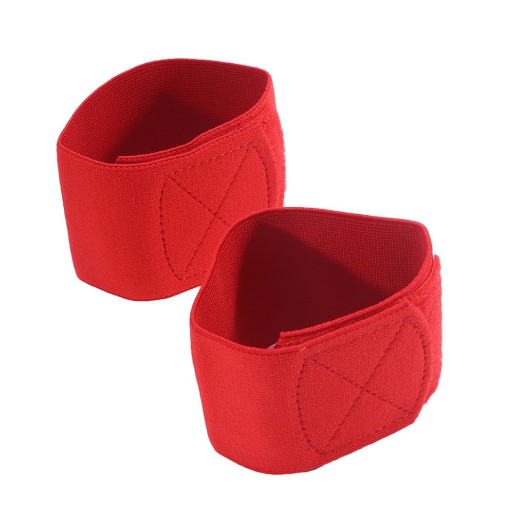 LIUGOU 1Pair Soccer Shin Guard Strap, Anti Slip Sports Football Legging Shin Fixed Straps, Lightweight Ankle Guards for Kicking Ball, Running, Cycling (red)