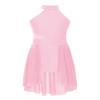 Agoky Kids Girls Ballet Leotard Dress High Low Skirt Lyrical Dance Costume Modern Ballerina Outfit Pink 8 Years view 3