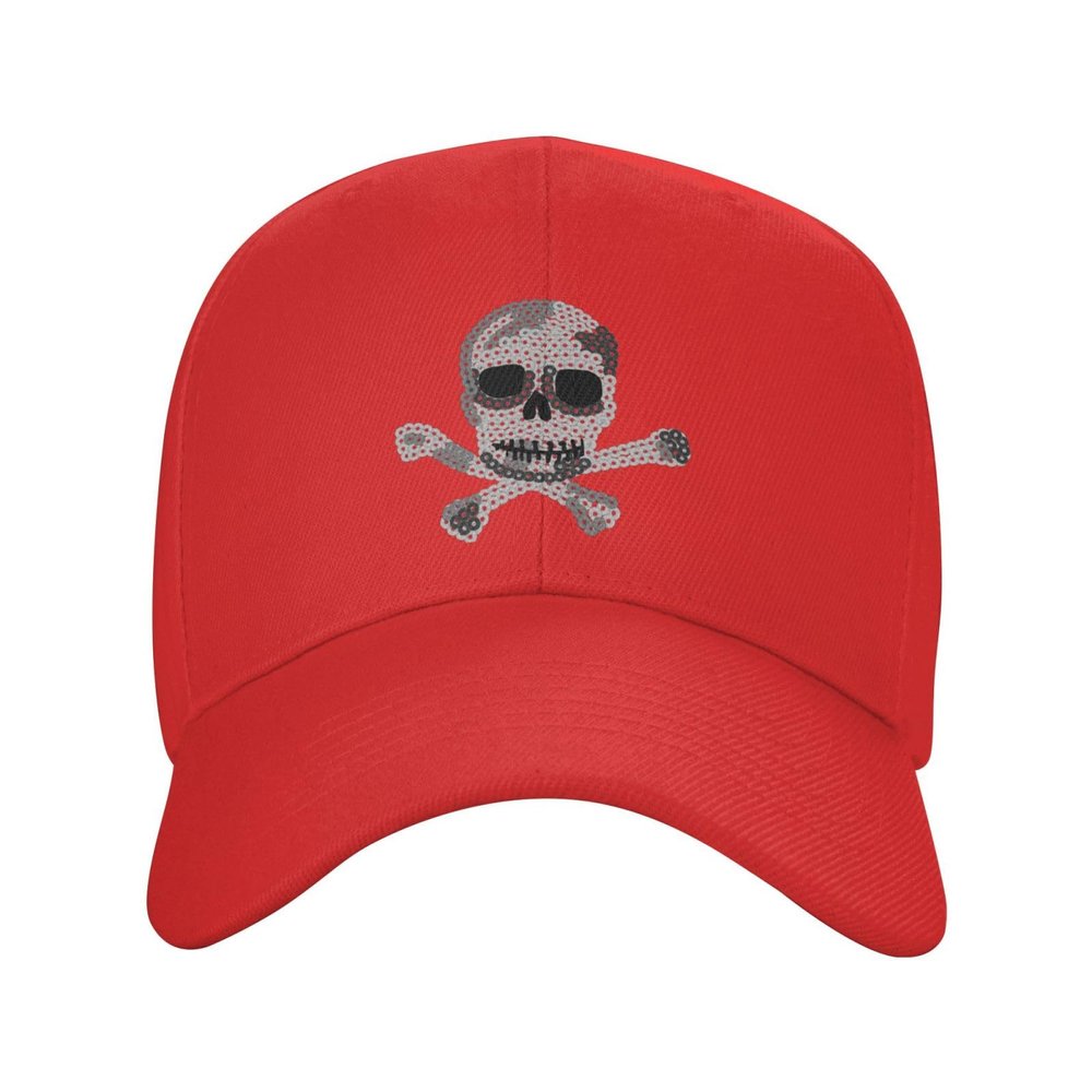 Beautiful Skull Sports Baseball Cap, Cute hat Gift for Boyfriend and Girlfriend (3 Red)