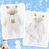 Fairy Baby Newborn Baby Winter Snowsuit Bear Double Zipper Romper Fleece Footie Jumpsuit Clothes Infant Coat Bodysuit for Girls Boys White 6-9M view 2