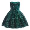 Christmas Dresses for Girls: Flower Girl Sequin Velvet Tutu Dress Sleeveless Wedding Pageant Communion Birthday Party Fall Winter Princess Photo Shoot Dress Emerald Green 3-4 Years view 1