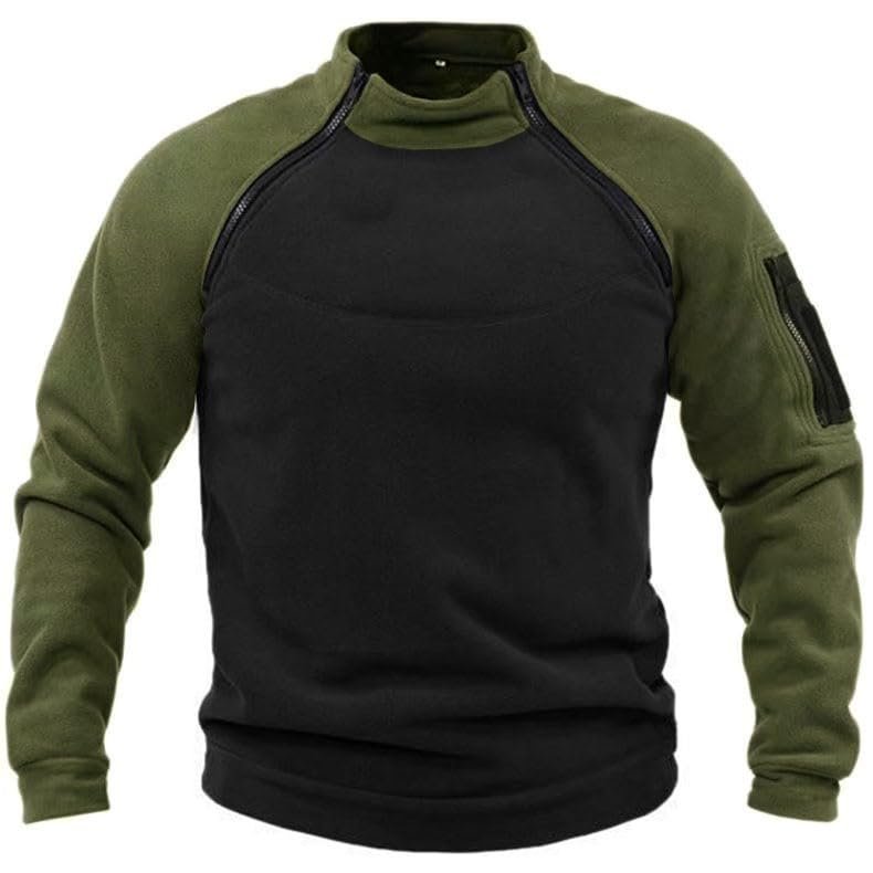 ZYXTIM Men's Recon Combat Shirt Long Sleeve, Breathable Tactical Top Mini Rip-Stop Fabric, with Quarter Zip, Bicep Pockets