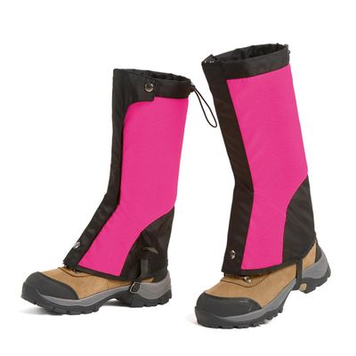 ARrase Leg Gaiters, Waterproof Boot Gaiters 1 Pair Leggings for Hiking, Hunting and Walking, Breathable Mountain Climbing Gaiters (Color : Pink, Size : Large)
