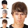 Mens Gray Short Natural Synthetic Heat Resistant Halloween Cosplay Wig with Bangs Hairpiece A view 3