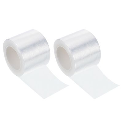 M METERXITY 2 Pack Badminton Grip Cushion Wrap - PE Tennis Badminton Racket Grip Tape Anti Slip Backing Film, Apply to Ball Racket Sports (77 Yard, Clear)
