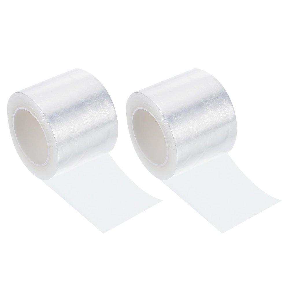 M METERXITY 2 Pack Badminton Grip Cushion Wrap - PE Tennis Badminton Racket Grip Tape Anti Slip Backing Film, Apply to Ball Racket Sports (77 Yard, Clear)