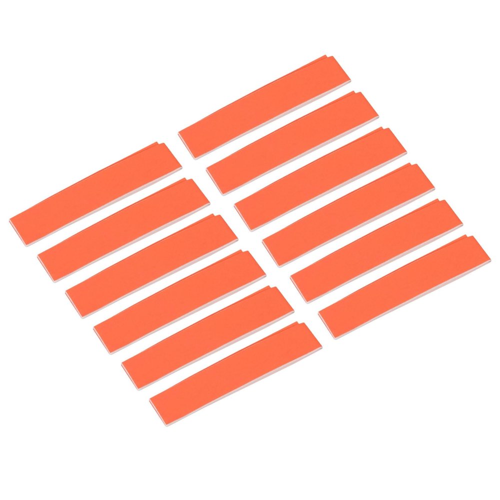 M METERXITY 12 Pack Badminton Racket Protection Tape - Matte Surface PU Material Thickened Racket Frame Stickers, Apply to Badminton/Tennis (9.8"x0.7", Orange)