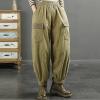 Women's Winter Quilted Pants Down Cotton Pants Elastic Waist Oversized Trousers Loose Outdoor Padded Warm Casual Pants view 4
