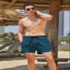 COOFANDY Men's Swim Trunks Quick Dry Board Shorts Swimsuit Swimwear Bathing Suit Peacock Blue view 4