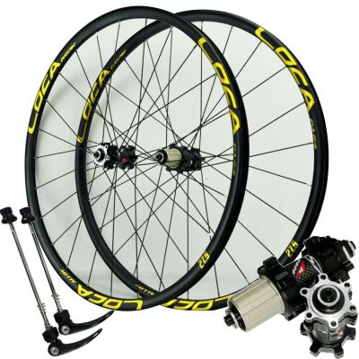 ZECHAO 26/27.5/29 Inch Mountain Bike Wheelset,24 Spokes Sealed Bearing Disc Wheels Aluminium Alloy Wheel Set for 26 27.5 29 X1.5-2.4 Inch Wheelset (Color : Black Gold, Size : 27.5inch)