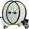 ZECHAO 26/27.5/29 Inch Mountain Bike Wheelset,24 Spokes Sealed Bearing Disc Wheels Aluminium Alloy Wheel Set for 26 27.5 29 X1.5-2.4 Inch Wheelset (Color : Black Gold, Size : 27.5inch) view 1