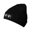 America Mexico Flag Knit Beanie Hat Winter Fall Headwear for Men Women Warm Stocking Skull-Cap for Cold Weather Skate Black view 1