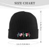 America Mexico Flag Knit Beanie Hat Winter Fall Headwear for Men Women Warm Stocking Skull-Cap for Cold Weather Skate Black view 2