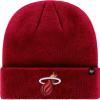 47 NBA Unisex-Adult Primary Logo Cuffed Knit Primary Logo Team Color Beanie Hat Cold Weather Hat, One Size (Miami Heat Red) view 2