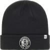 47 NBA Unisex-Adult Primary Logo Cuffed Knit Primary Logo Team Color Beanie Hat Cold Weather Hat, One Size (Brooklyn Nets Black) view 2