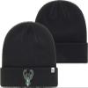 47 NBA Unisex-Adult Primary Logo Cuffed Knit Primary Logo Team Color Beanie Hat Cold Weather Hat, One Size (Milwaukee Bucks Black) view 1