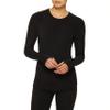 Cuddl Duds ClimateRight Women's Stretch Fleece Long Sleeve Base Layer Top - Crew Neck - XL Black view 3