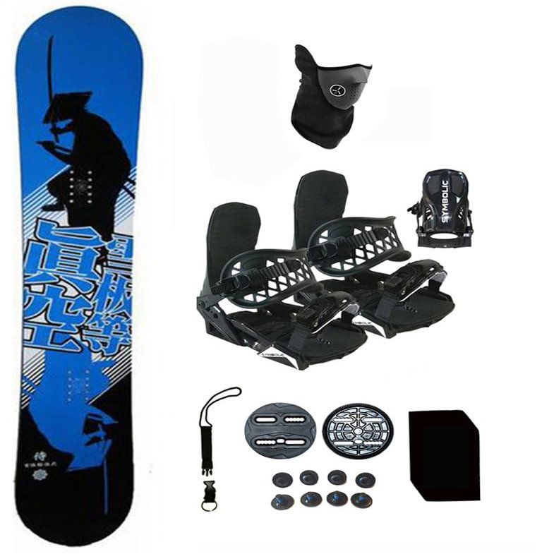 Symbolic Makuw Seppan Blemish 152cm Snowboard and Black Bindings Package Leash, Stomp, Mask Mens Womens (152-BlemCambr+Lrg Binding(M 9-13) rten90)