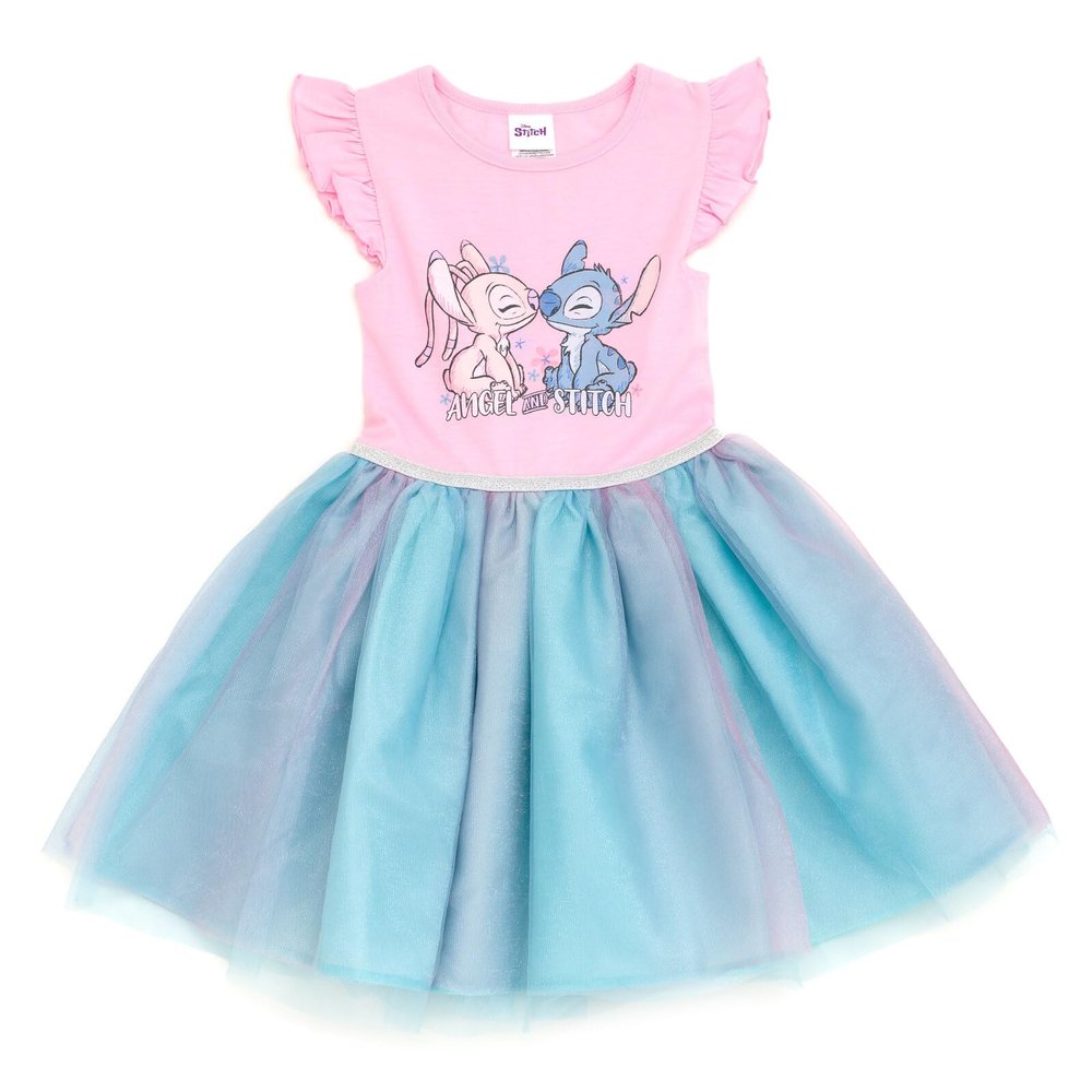 Disney Lilo & Stitch Angel Little Girls Tulle Dress Pink/Blue Ombre 6