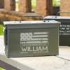 HomeWetBar Personalized 50 Cal Ammo Can with US Flag Design Custom Ammo Can Organizer view 4