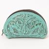 American Darling Western Sunglass Case Hand Tooled Floral Carved Genuine Leather 3in (H) X 4in (W) X 1in (D) view 4