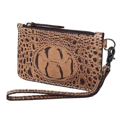 American Darling Wristlet Crocodile Embossed Genuine Leather Western Women Bag | Handbag Purse Travel Clutch