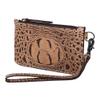 American Darling Wristlet Crocodile Embossed Genuine Leather Western Women Bag | Handbag Purse Travel Clutch view 1