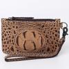 American Darling Wristlet Crocodile Embossed Genuine Leather Western Women Bag | Handbag Purse Travel Clutch view 2