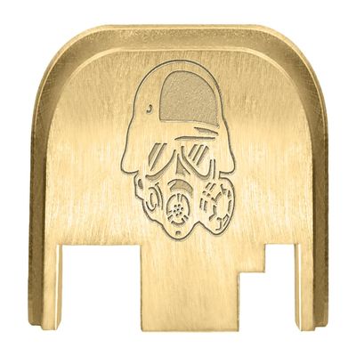 NDZ Performance Rear Slide Cover Back Plate for Gen 1-4 Glock 17 19, 9mm .40 .357 .45, Custom Laser Engraved Images on Brass, Made in The USA - Gasmask Helmet
