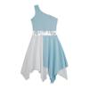 Loyan Girls Tunic Circle Skirt Liturgical Worship Costume Dancewear Loose Fit Praise Dance Dress Lyrical Church Robe Light Blue 6 Years view 2