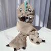 Kids 3-in-1 Hooded Hat Gloves Scarf Set,Cute Dinosaur Faux Fur Hat Plush Warm Earflap Beanie for Boys Girls view 3
